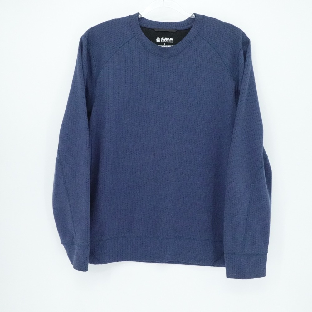 Alaskan Hardgear Sweater Mens Large Blue‎ Textured Long Sleeve Comfy Casual